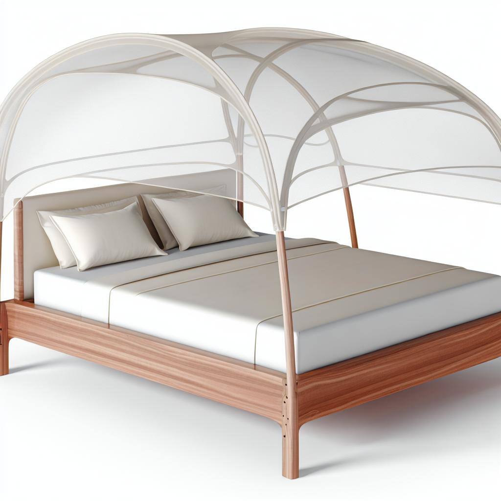 sleek bed with great lightweight tent on top